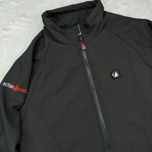 ActionHeat 5V Heated Softshell Jacket Mens Medium Black Solid Full Zip Coat